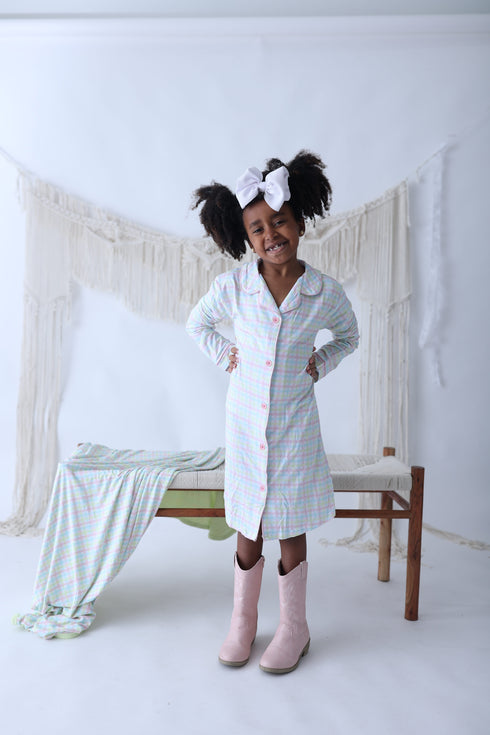 spring-gingham-girls-dream-gown Dream-Big-Little-Co-pajama-baby-blanket